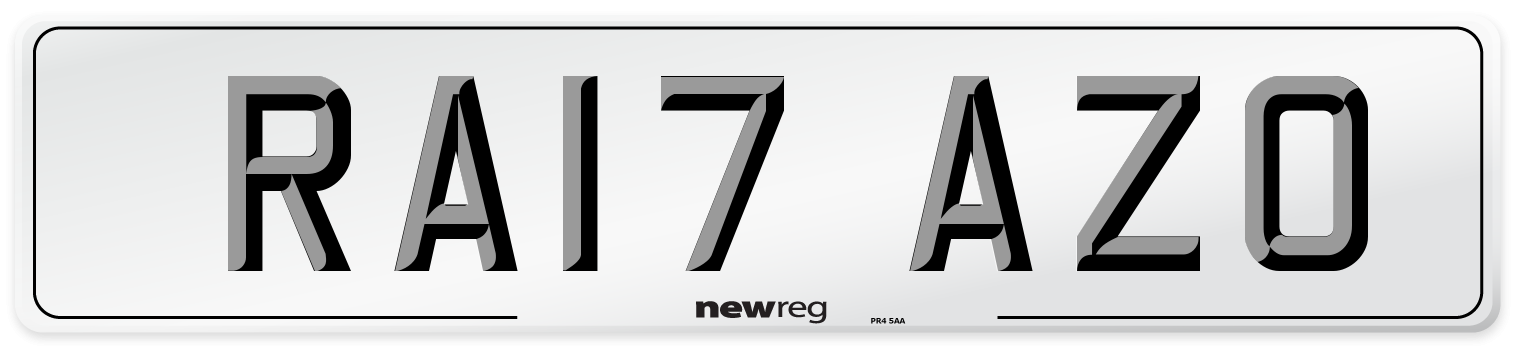 RA17 AZO Number Plate from New Reg